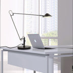 Adjustable Black Office Task Lamp Metal Cone Shade Desk Home Office Study — 7 Inch