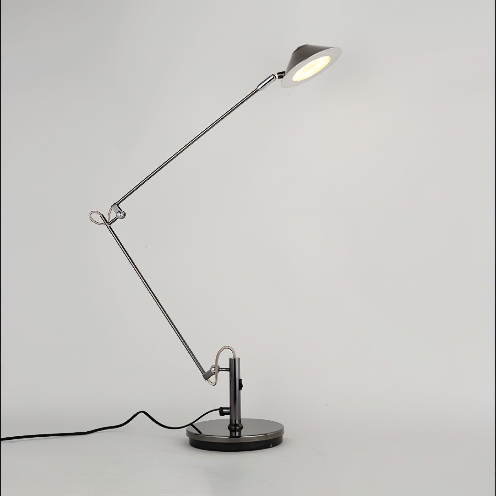 Adjustable Black Office Task Lamp Metal Cone Shade Desk Home Office Study — 7 Inch