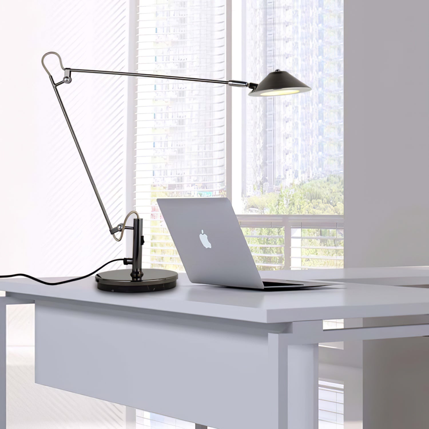 Adjustable Black Office Task Lamp Metal Cone Shade Desk Home Office Study — 7 Inch