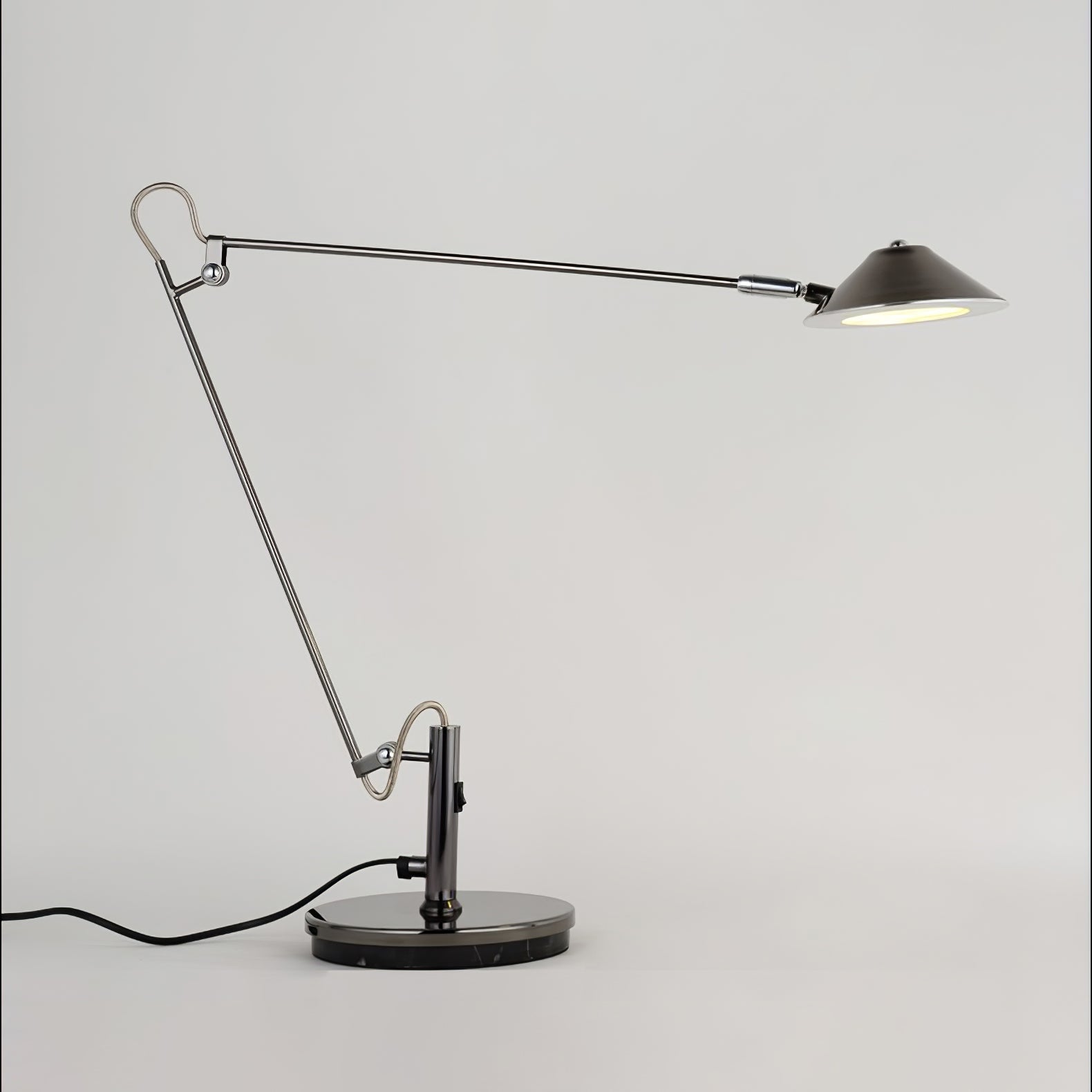 Adjustable Black Office Task Lamp Metal Cone Shade Desk Home Office Study — 7 Inch