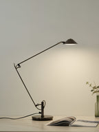 Adjustable Black Office Task Lamp Metal Cone Shade Desk Home Office Study — 7 Inch