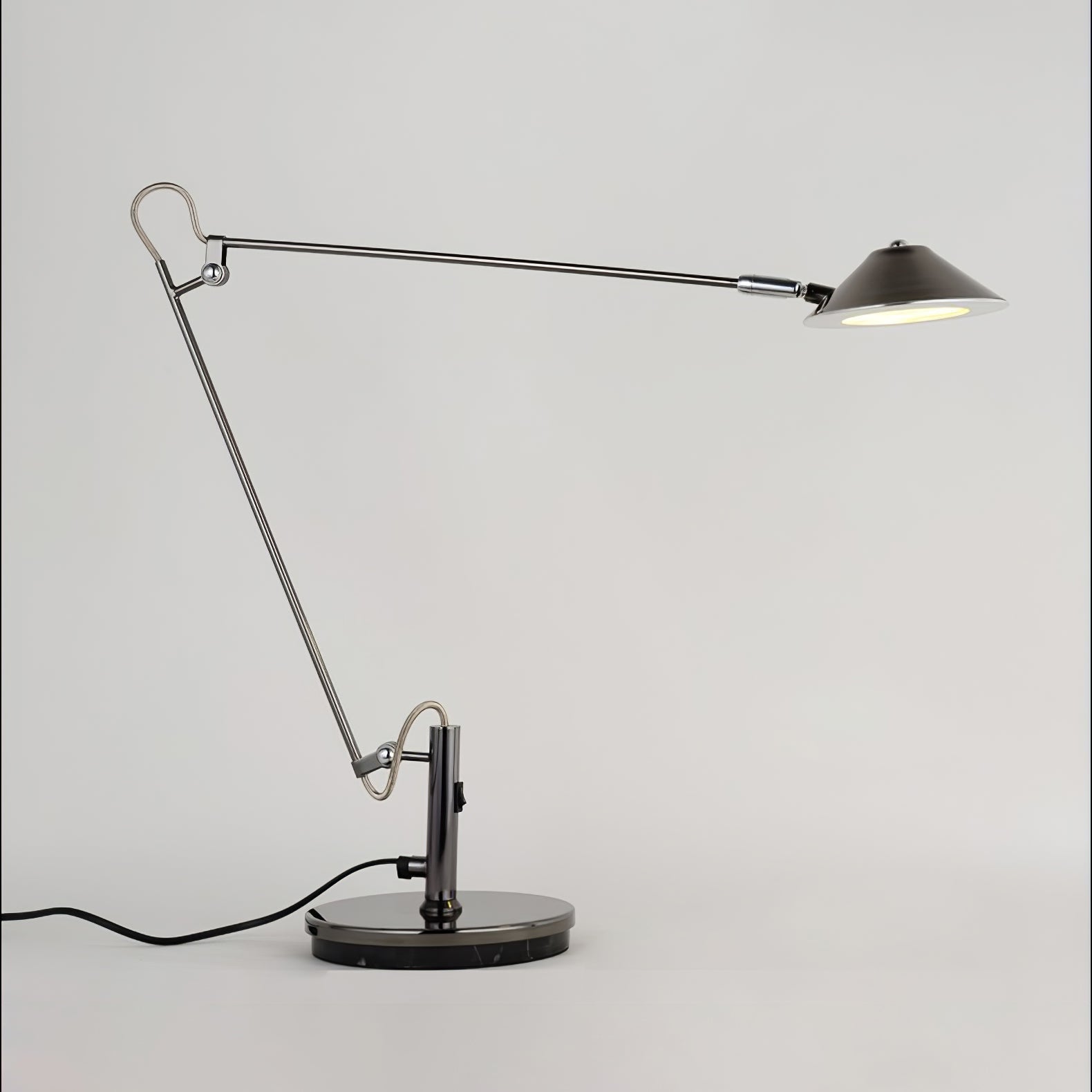 Adjustable Black Office Task Lamp Metal Cone Shade Desk Home Office Study — 7 Inch