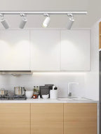 Adjustable Spotlight Track Ceiling Light Dimmable Bedroom Kitchen Office — White Black Gold 3 to 5 Lamps
