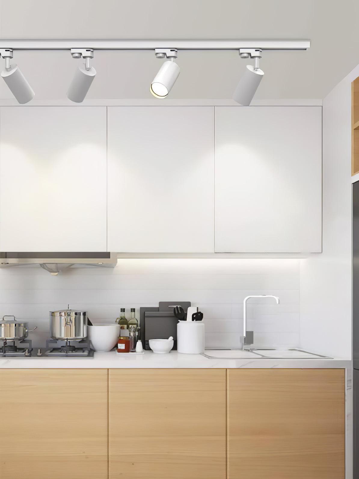 Adjustable Spotlight Track Ceiling Light Dimmable Bedroom Kitchen Office — White Black Gold 3 to 5 Lamps