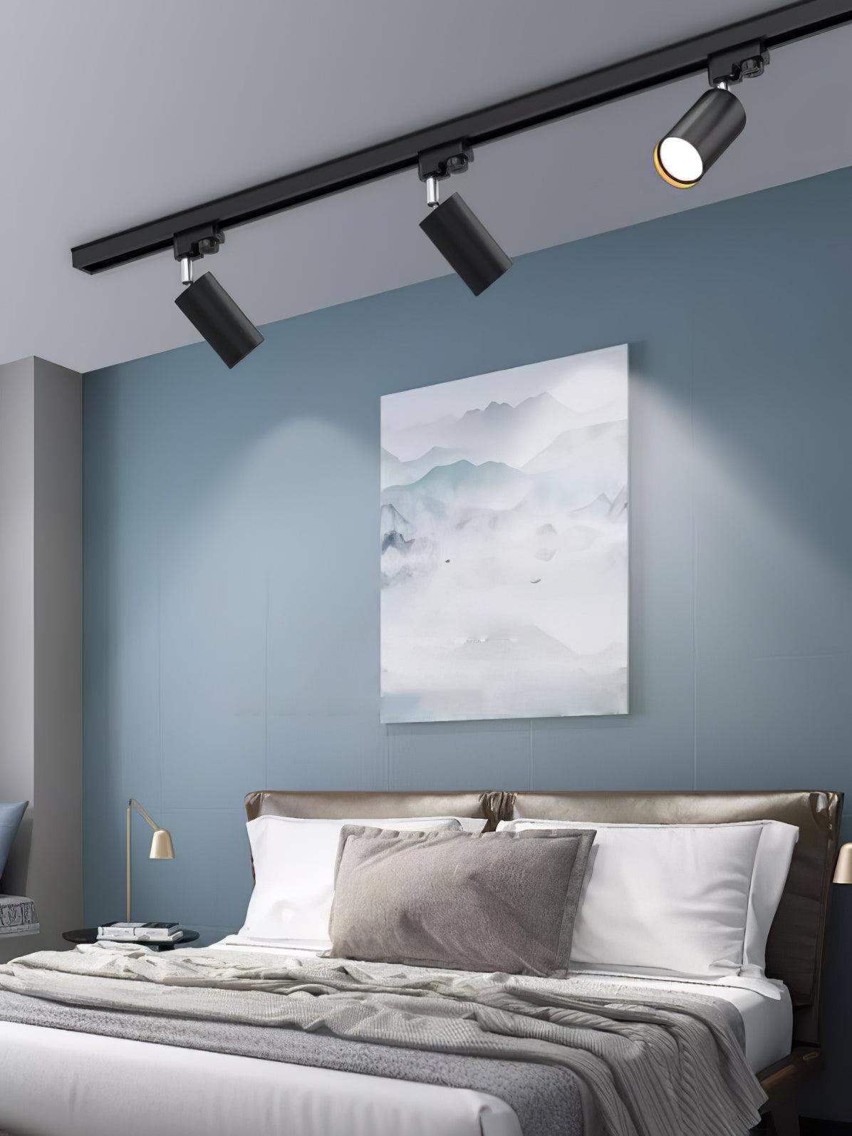 Adjustable Spotlight Track Ceiling Light Dimmable Bedroom Kitchen Office — White Black Gold 3 to 5 Lamps