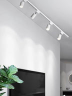 Adjustable Spotlight Track Ceiling Light Dimmable Bedroom Kitchen Office — White Black Gold 3 to 5 Lamps