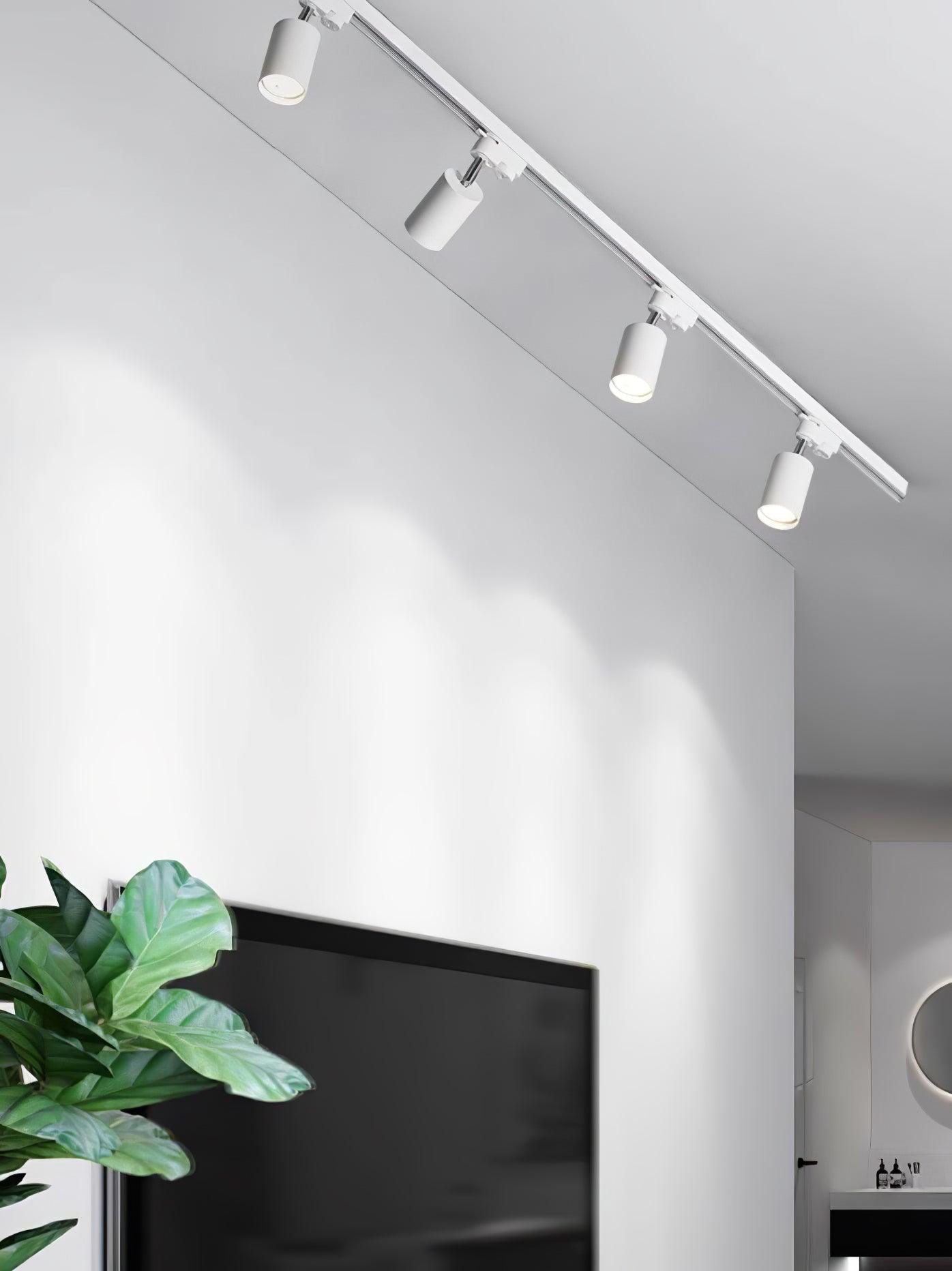 Adjustable Spotlight Track Ceiling Light Dimmable Bedroom Kitchen Office — White Black Gold 3 to 5 Lamps