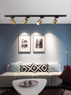 Adjustable Spotlight Track Ceiling Light Dimmable Bedroom Kitchen Office — White Black Gold 3 to 5 Lamps