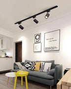 Adjustable Spotlight Track Ceiling Light Dimmable Bedroom Kitchen Office — White Black Gold 3 to 5 Lamps
