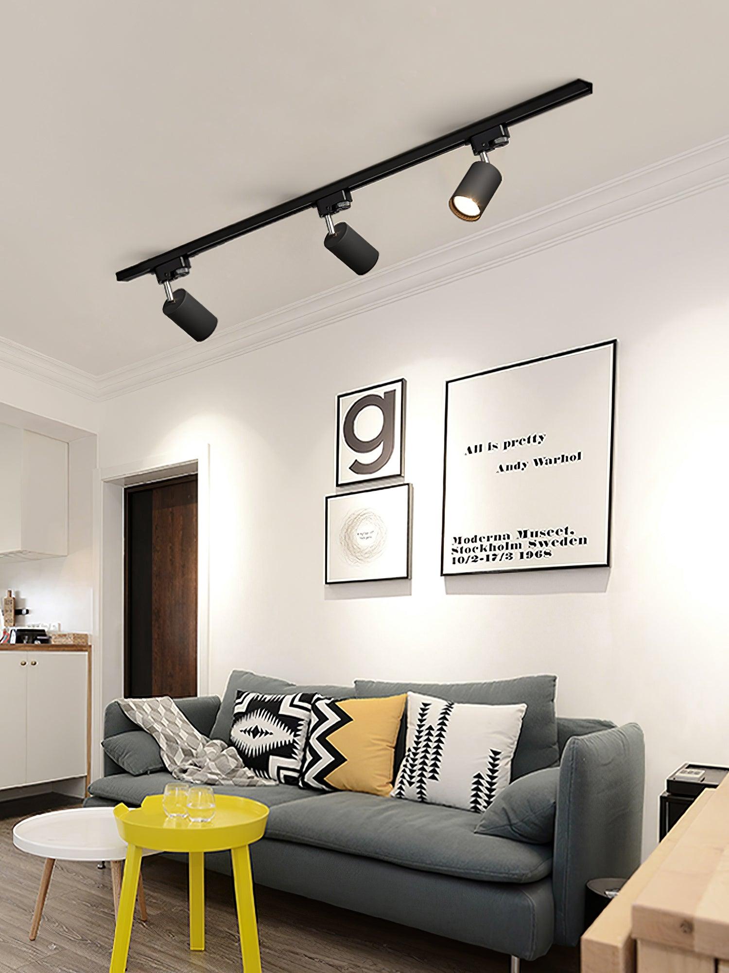 Adjustable Spotlight Track Ceiling Light Dimmable Bedroom Kitchen Office — White Black Gold 3 to 5 Lamps