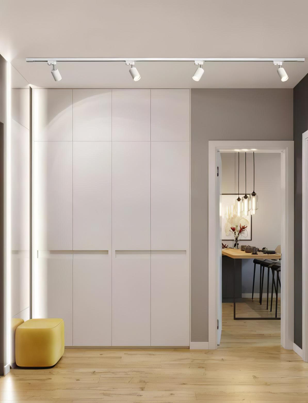 Adjustable Spotlight Track Ceiling Light Dimmable Bedroom Kitchen Office — White Black Gold 3 to 5 Lamps