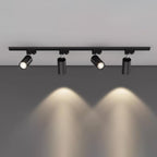Adjustable Spotlight Track Ceiling Light Dimmable Bedroom Kitchen Office — White Black Gold 3 to 5 Lamps