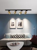 Adjustable Spotlight Track Ceiling Light Dimmable Bedroom Kitchen Office — White Black Gold 3 to 5 Lamps