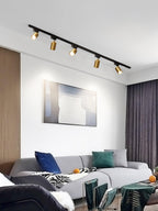 Adjustable Spotlight Track Ceiling Light Dimmable Bedroom Kitchen Office — White Black Gold 3 to 5 Lamps