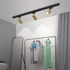 Adjustable Spotlight Track Ceiling Light Dimmable Bedroom Kitchen Office — White Black Gold 3 to 5 Lamps