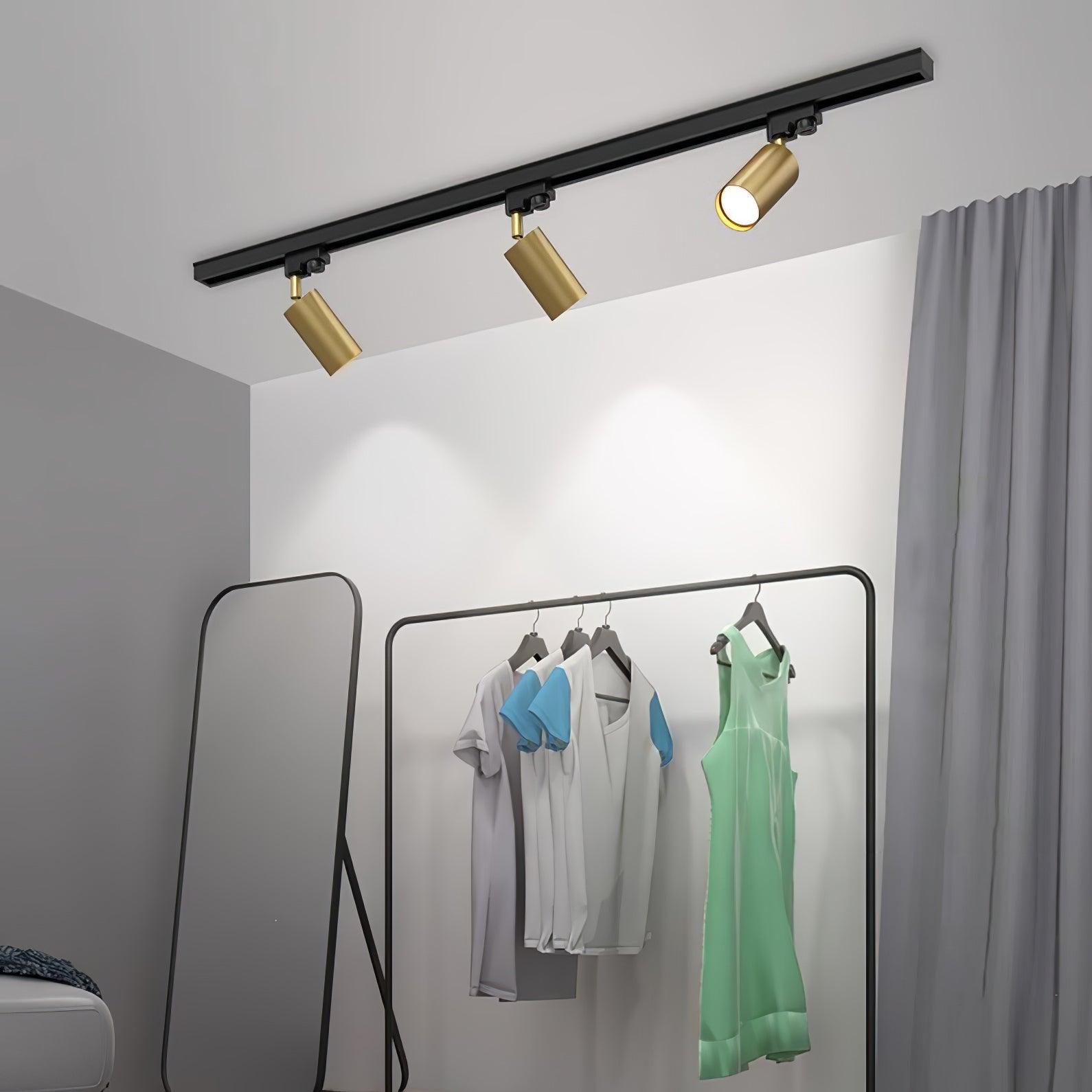 Adjustable Spotlight Track Ceiling Light Dimmable Bedroom Kitchen Office — White Black Gold 3 to 5 Lamps