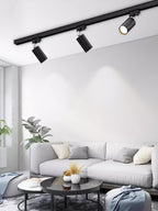 Adjustable Spotlight Track Ceiling Light Dimmable Bedroom Kitchen Office — White Black Gold 3 to 5 Lamps