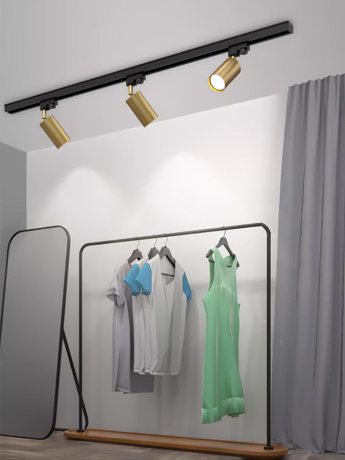 Adjustable Spotlight Track Ceiling Light Dimmable Bedroom Kitchen Office — White Black Gold 3 to 5 Lamps