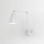 Adjustable Swing Arm Wall Lamp Black Matte Bedroom Reading Bedside — 3.9 Inch