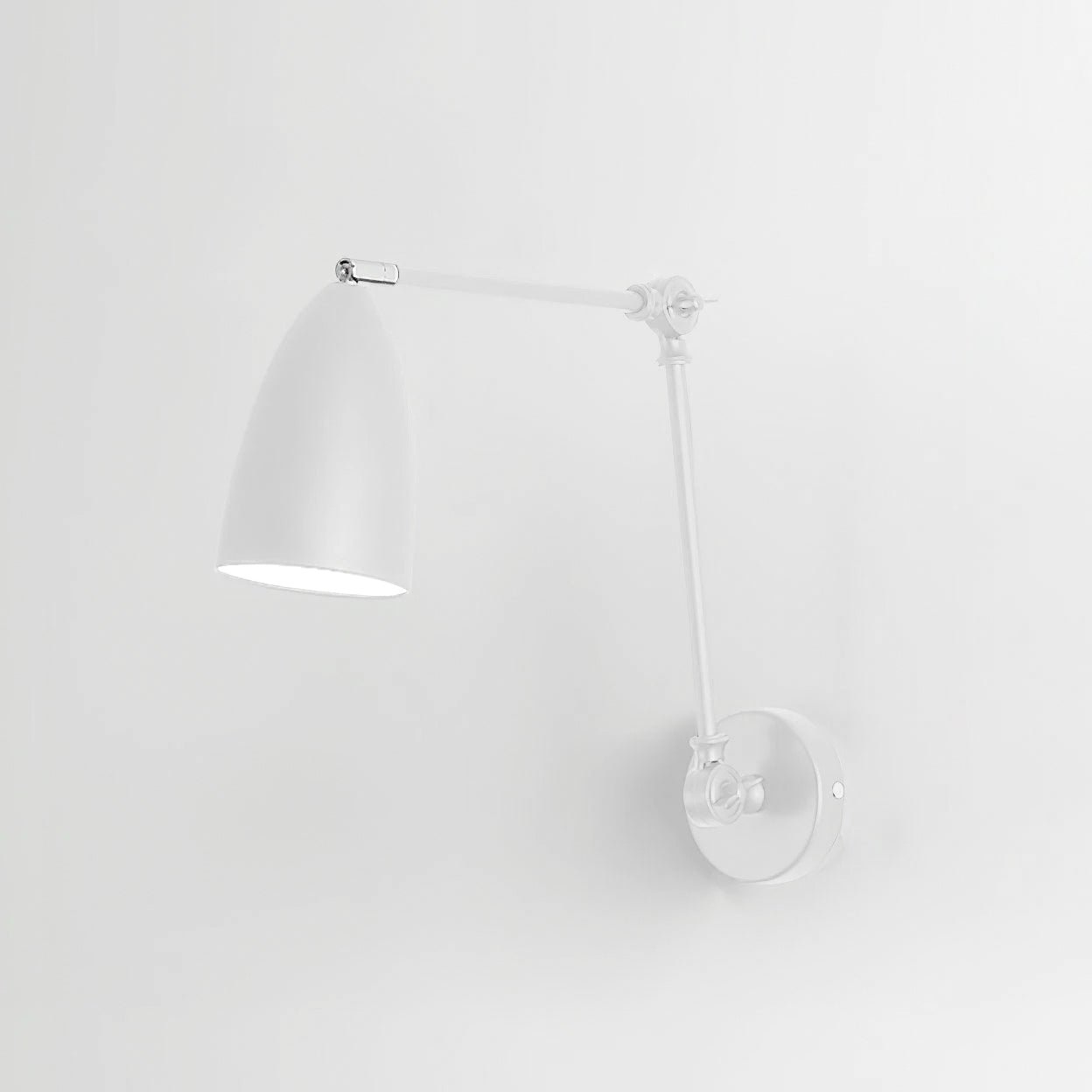 Adjustable Swing Arm Wall Lamp Black Matte Bedroom Reading Bedside — 3.9 Inch