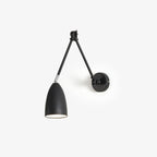 Adjustable Swing Arm Wall Lamp Black Matte Bedroom Reading Bedside — 3.9 Inch