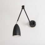 Adjustable Swing Arm Wall Lamp Black Matte Bedroom Reading Bedside — 3.9 Inch