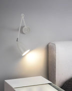 Adjustable Swing Arm Wall Lamp Black Matte Bedroom Reading Bedside — 3.9 Inch