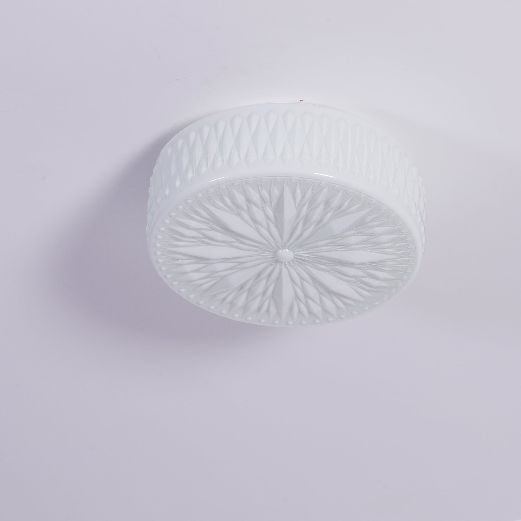 Adler Flush Mount Ceiling Light Fabric Shade Dimmable Bedroom Hallway — White Beige 15 Inch