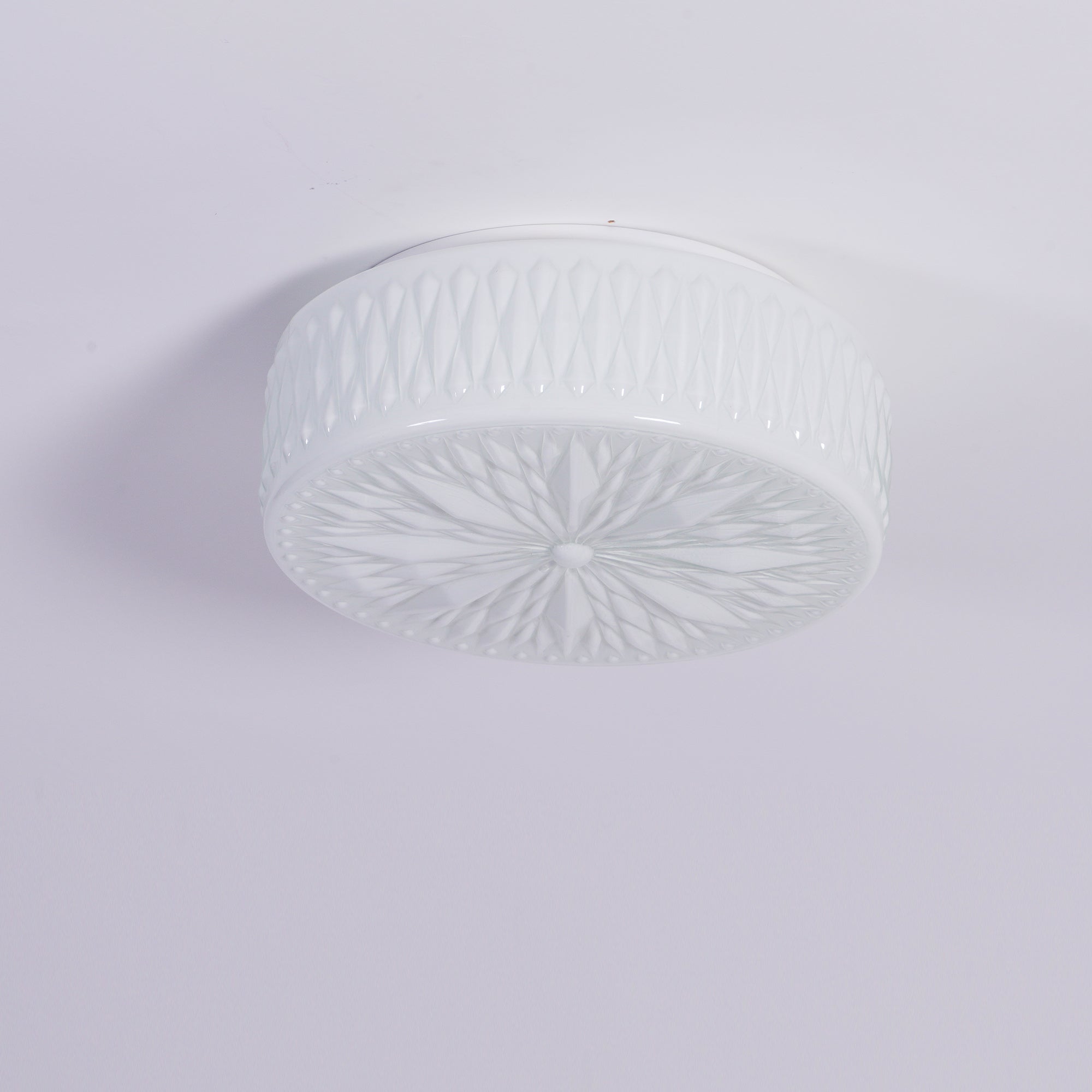 Adler Flush Mount Ceiling Light Fabric Shade Dimmable Bedroom Hallway — White Beige 15 Inch
