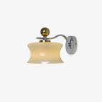 Adorn Metal Glass Wall Sconce Modern LED Bedroom Dining Room Hallway — Beige White