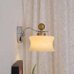 Adorn Metal Glass Wall Sconce Modern LED Bedroom Dining Room Hallway — Beige White