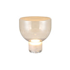 Classic American Cone Glass Table Lamp Dimmable Luxury Bedside Living Room — Cognac Smoke Grey
