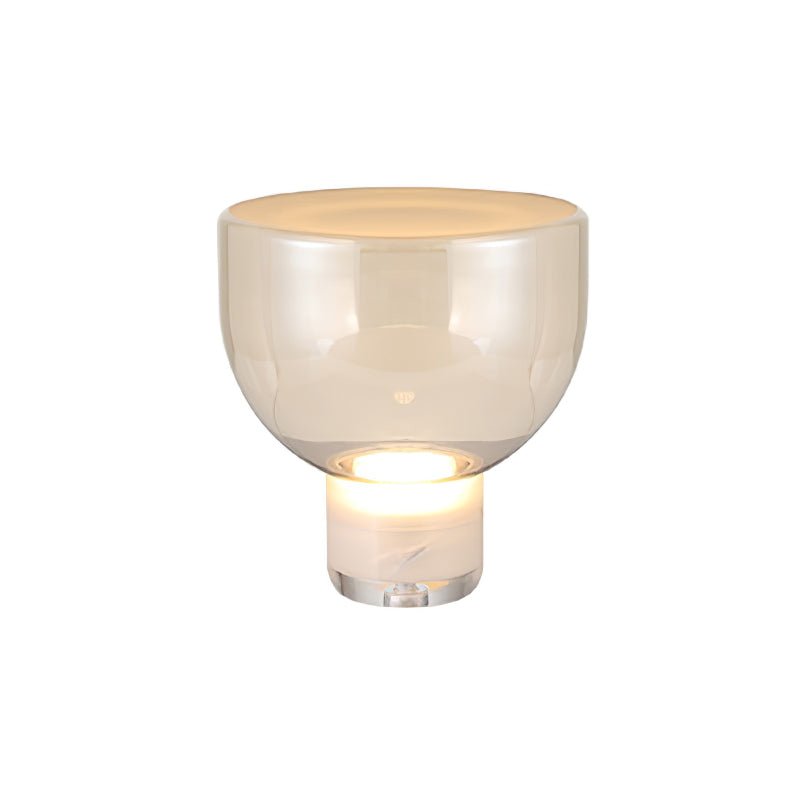 Classic American Cone Glass Table Lamp Dimmable Luxury Bedside Living Room — Cognac Smoke Grey