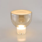 Classic American Cone Glass Table Lamp Dimmable Luxury Bedside Living Room — Cognac Smoke Grey