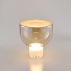 Classic American Cone Glass Table Lamp Dimmable Luxury Bedside Living Room — Cognac Smoke Grey