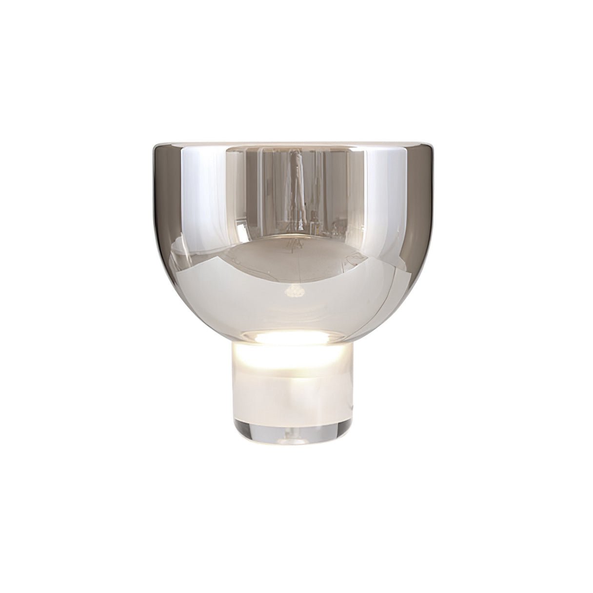 Classic American Cone Glass Table Lamp Dimmable Luxury Bedside Living Room — Cognac Smoke Grey