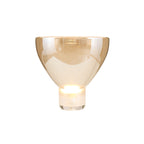 Classic American Cone Glass Table Lamp Dimmable Luxury Bedside Living Room — Cognac Smoke Grey