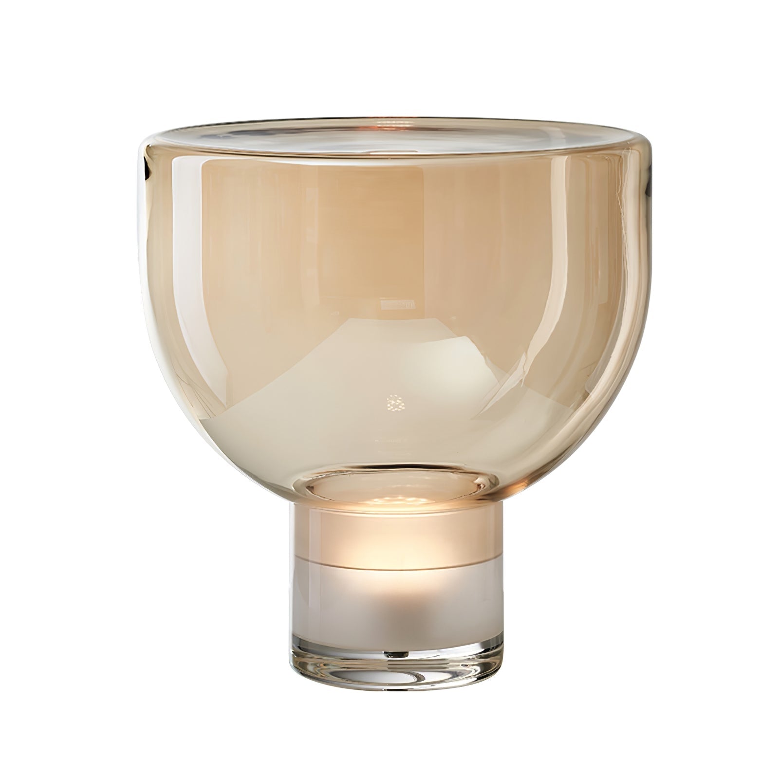 Classic American Cone Glass Table Lamp Dimmable Luxury Bedside Living Room — Cognac Smoke Grey