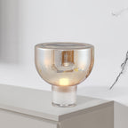 Classic American Cone Glass Table Lamp Dimmable Luxury Bedside Living Room — Cognac Smoke Grey