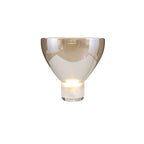Classic American Cone Glass Table Lamp Dimmable Luxury Bedside Living Room — Cognac Smoke Grey