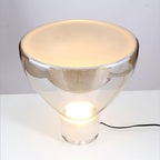 Classic American Cone Glass Table Lamp Dimmable Luxury Bedside Living Room — Cognac Smoke Grey