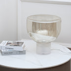 Classic American Cone Glass Table Lamp Dimmable Luxury Bedside Living Room — Cognac Smoke Grey