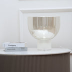 Classic American Cone Glass Table Lamp Dimmable Luxury Bedside Living Room — Cognac Smoke Grey