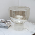 Classic American Cone Glass Table Lamp Dimmable Luxury Bedside Living Room — Cognac Smoke Grey
