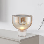 Classic American Cone Glass Table Lamp Dimmable Luxury Bedside Living Room — Cognac Smoke Grey