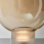 Classic American Cone Glass Table Lamp Dimmable Luxury Bedside Living Room — Cognac Smoke Grey
