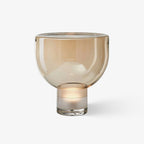 Classic American cone glass table lamp dimmable luxury bedside living room — cognac smoke grey