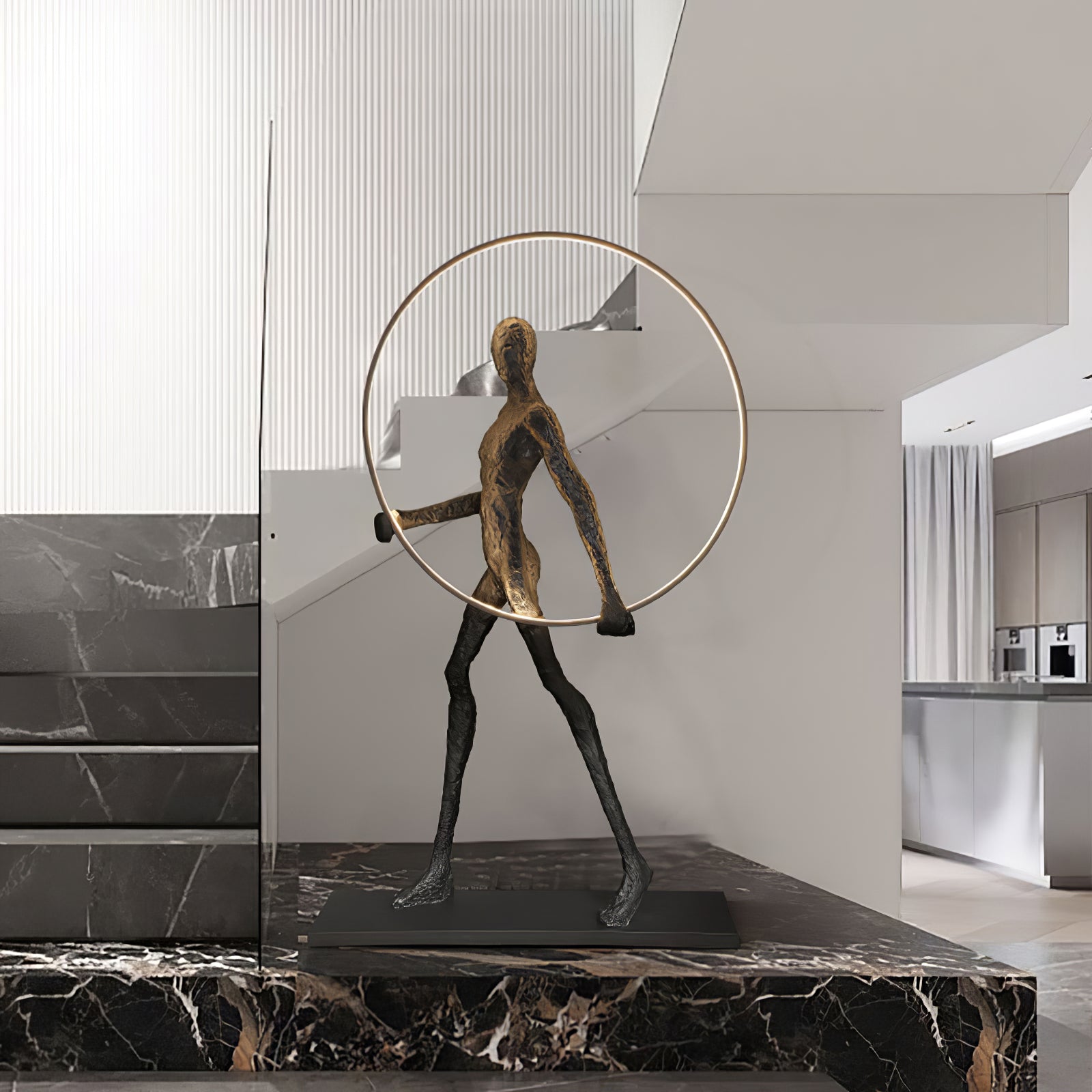 Sculpture Floor Lamp Artistic Steel LED Living Room Bedroom Office