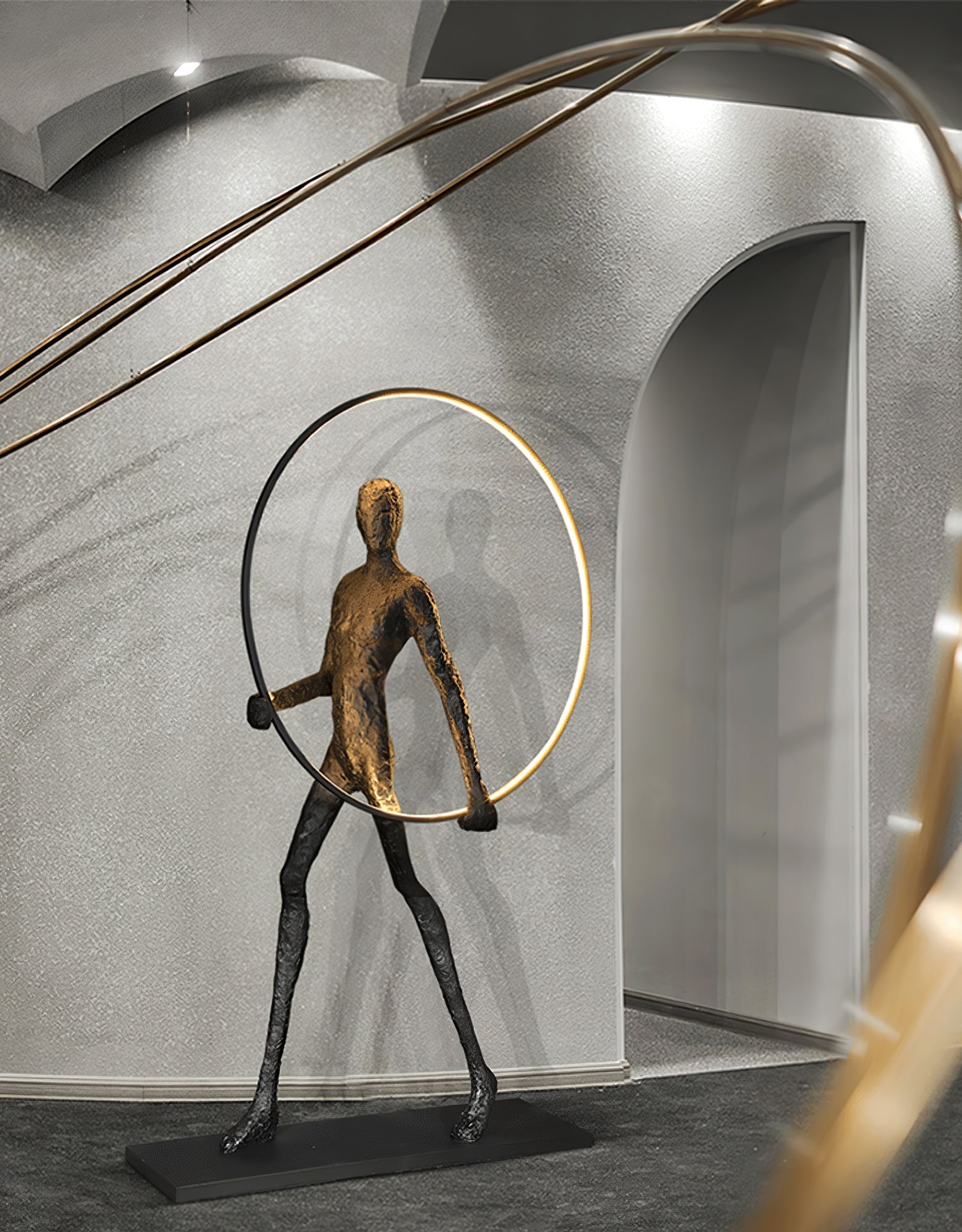 Sculpture Floor Lamp Artistic Steel LED Living Room Bedroom Office