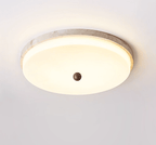 Travertine Orb Stone Flush Mount Ceiling Lamp Natural Yellow Travertine Bedroom Dining — 11 to 19 Inch